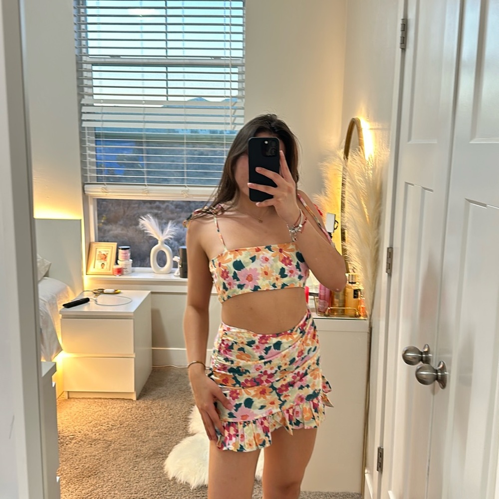 Two pieces floral summer dress